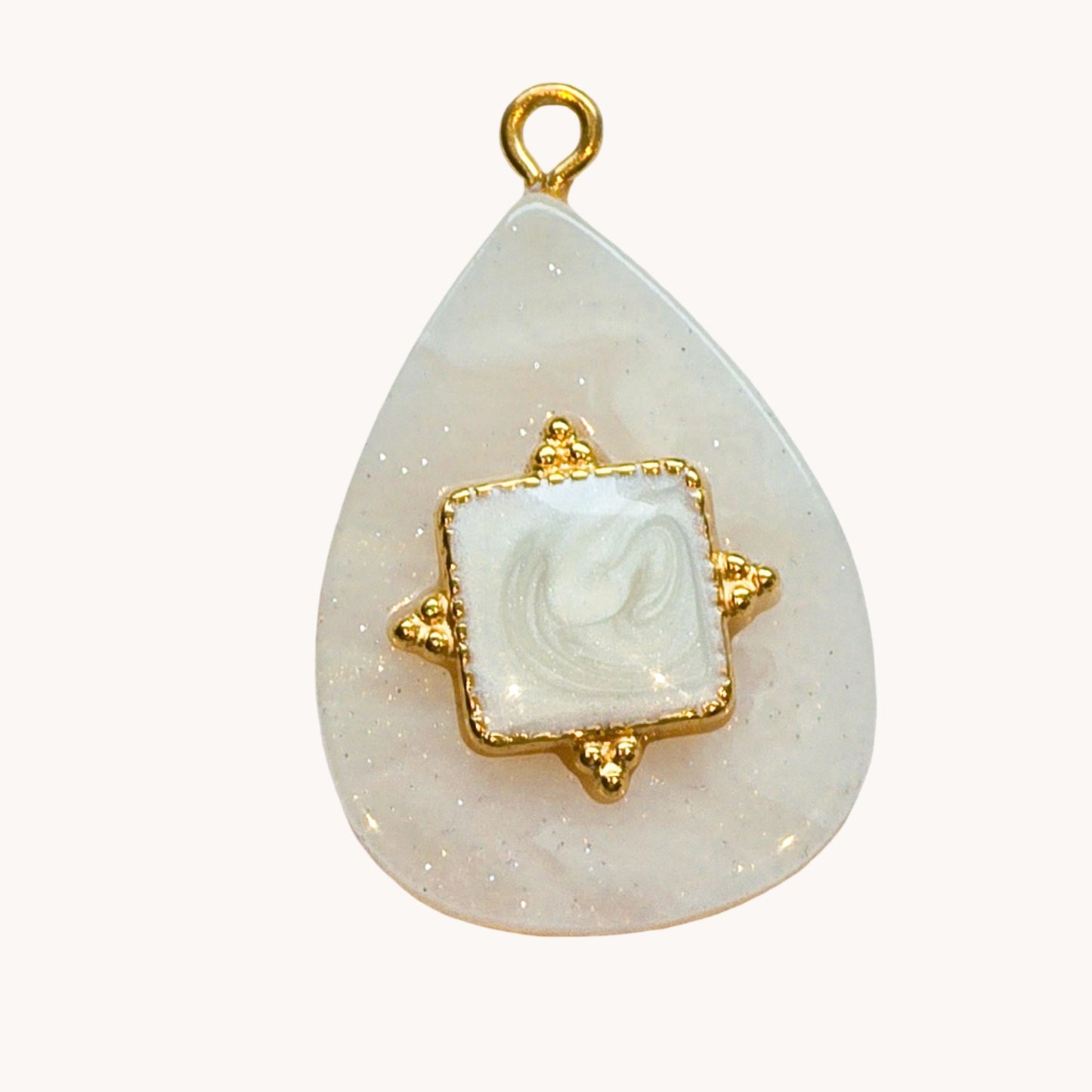 Gold Moonstone Teardrop Charm