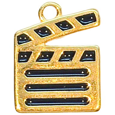 Gold Movie Clapper Charm