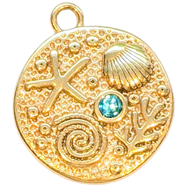 Gold Nautical Medallion Charm