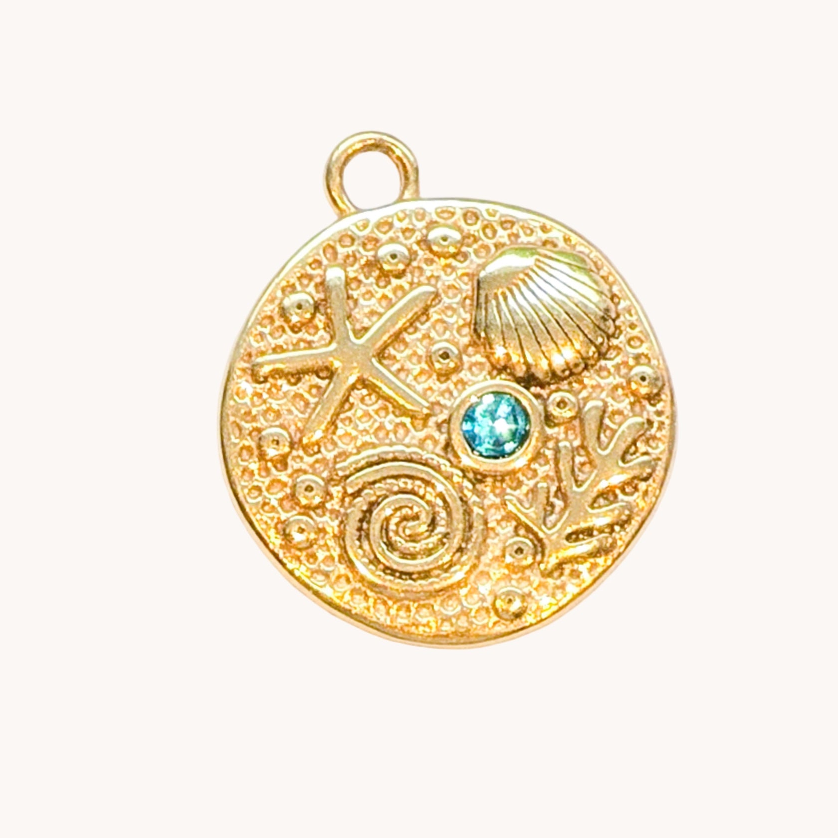 Gold Nautical Medallion Charm