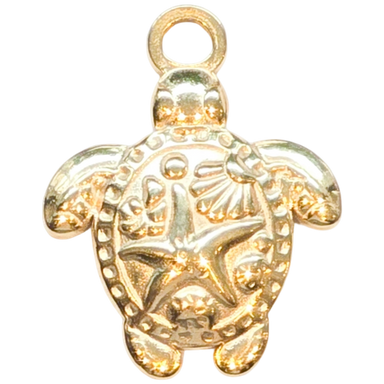 Gold Nautical Turtle Charm