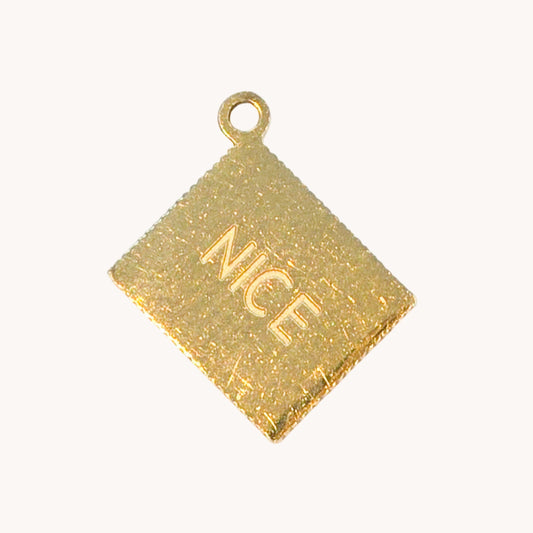 Gold Nice Text Charm