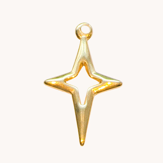 Gold North Star Charm