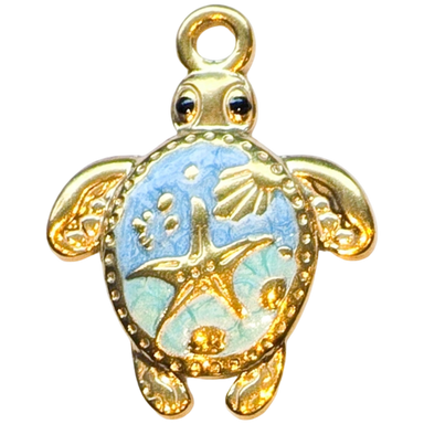 Gold Ocean Turtle Charm