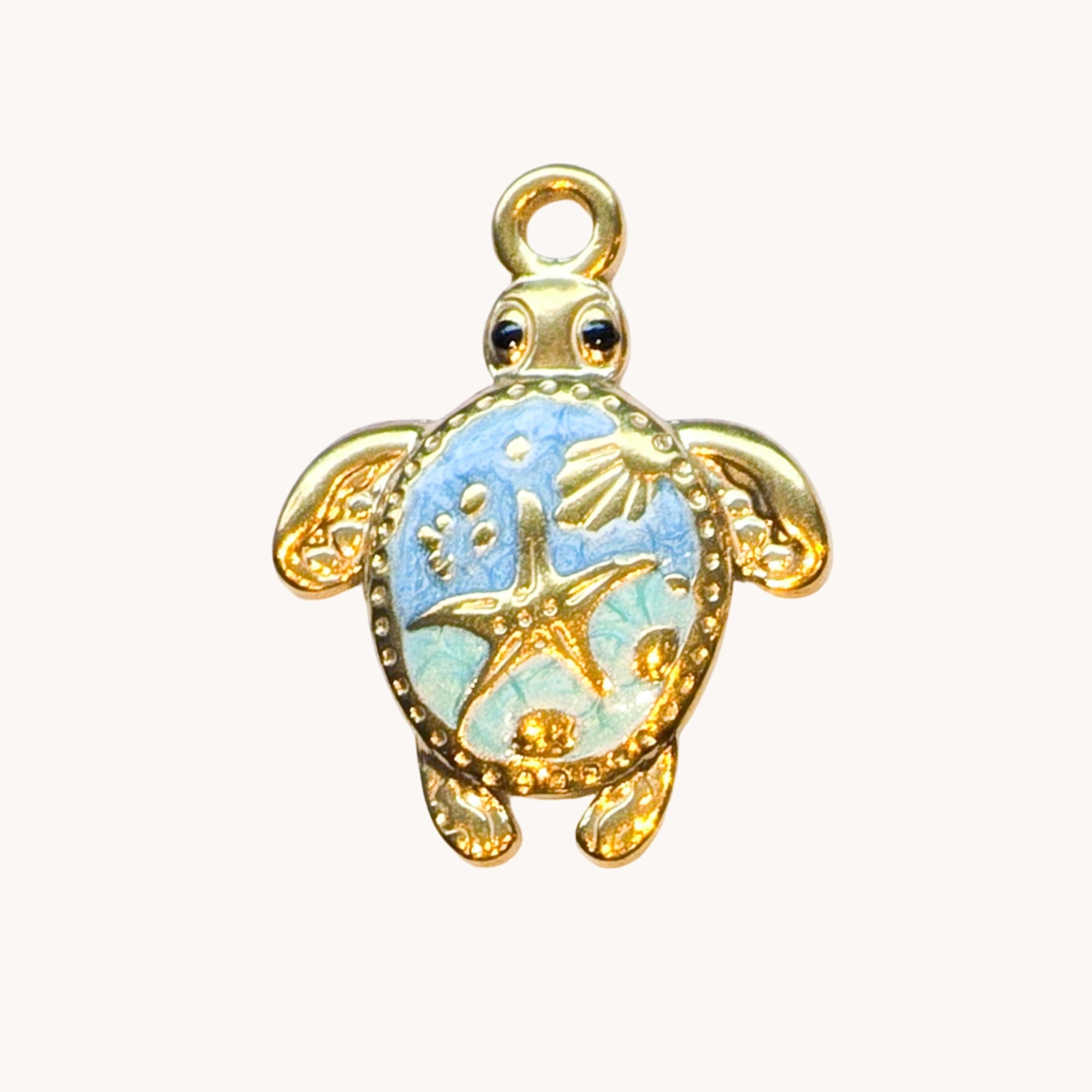 Gold Ocean Turtle Charm