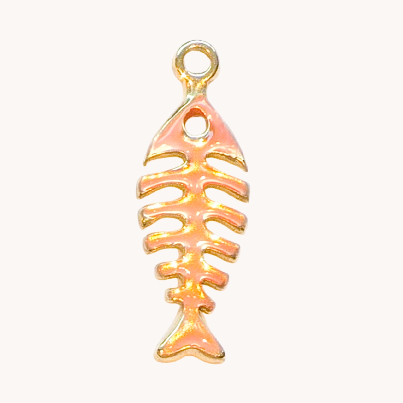 Gold Ombre Fishbone Charm