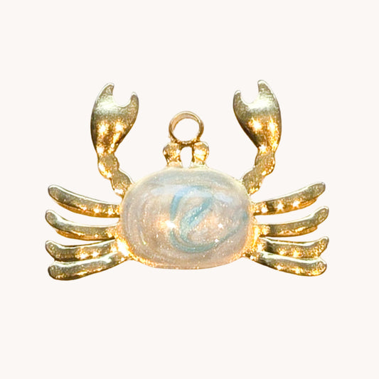 Gold Opal Crab Charm