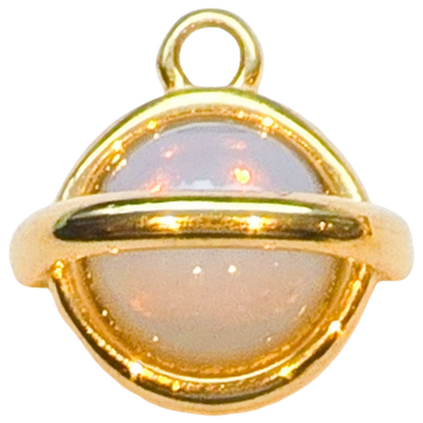 Gold Opal Ring Charm