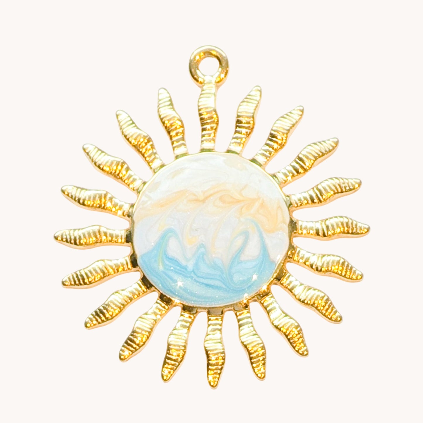 Gold Opal Sun Charm
