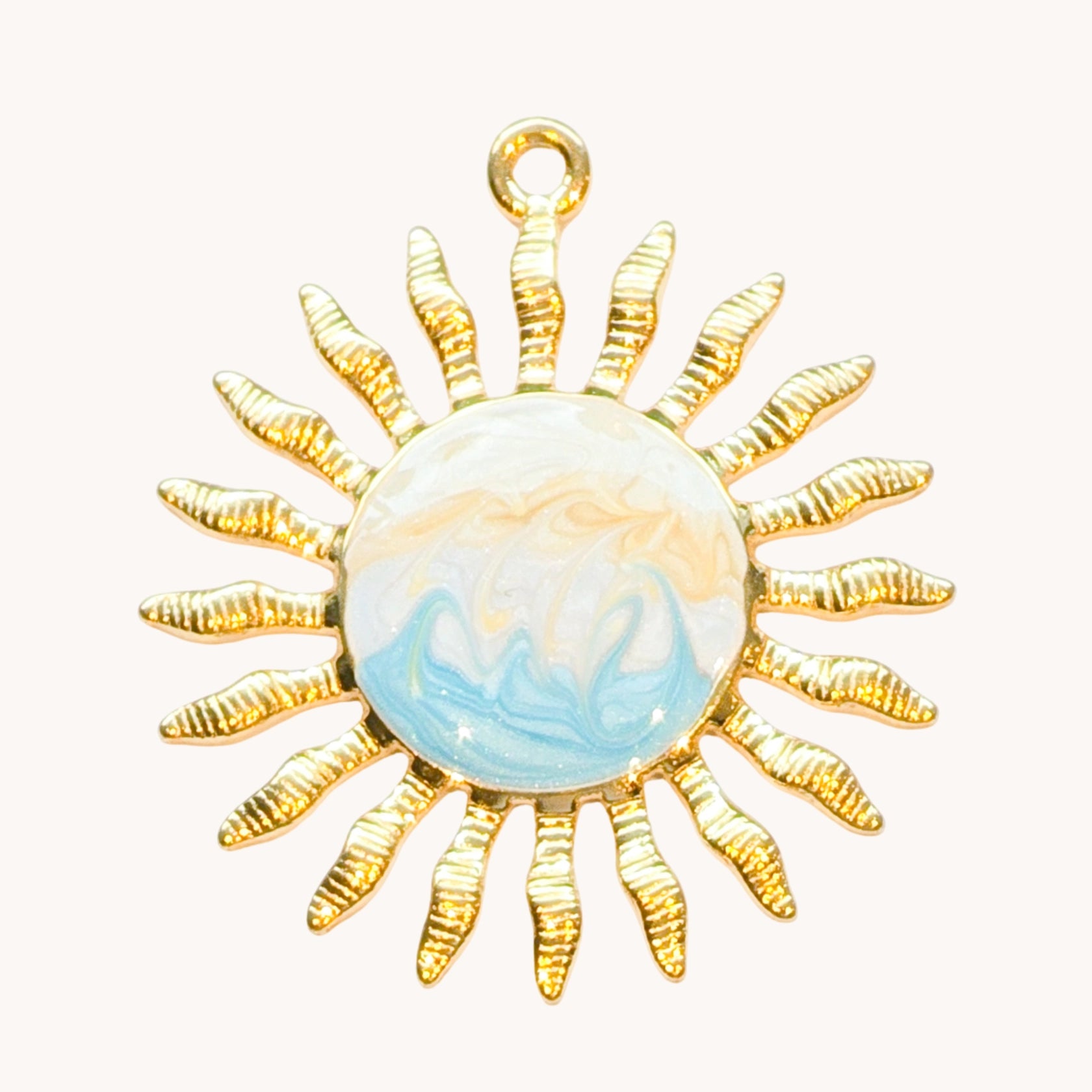 Gold Opal Sun Charm