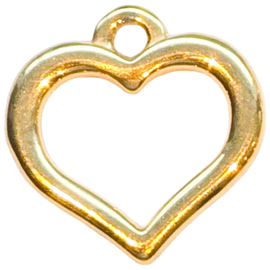 Gold Open Heart Outline Charm