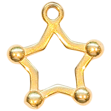 Gold Open Star Charm