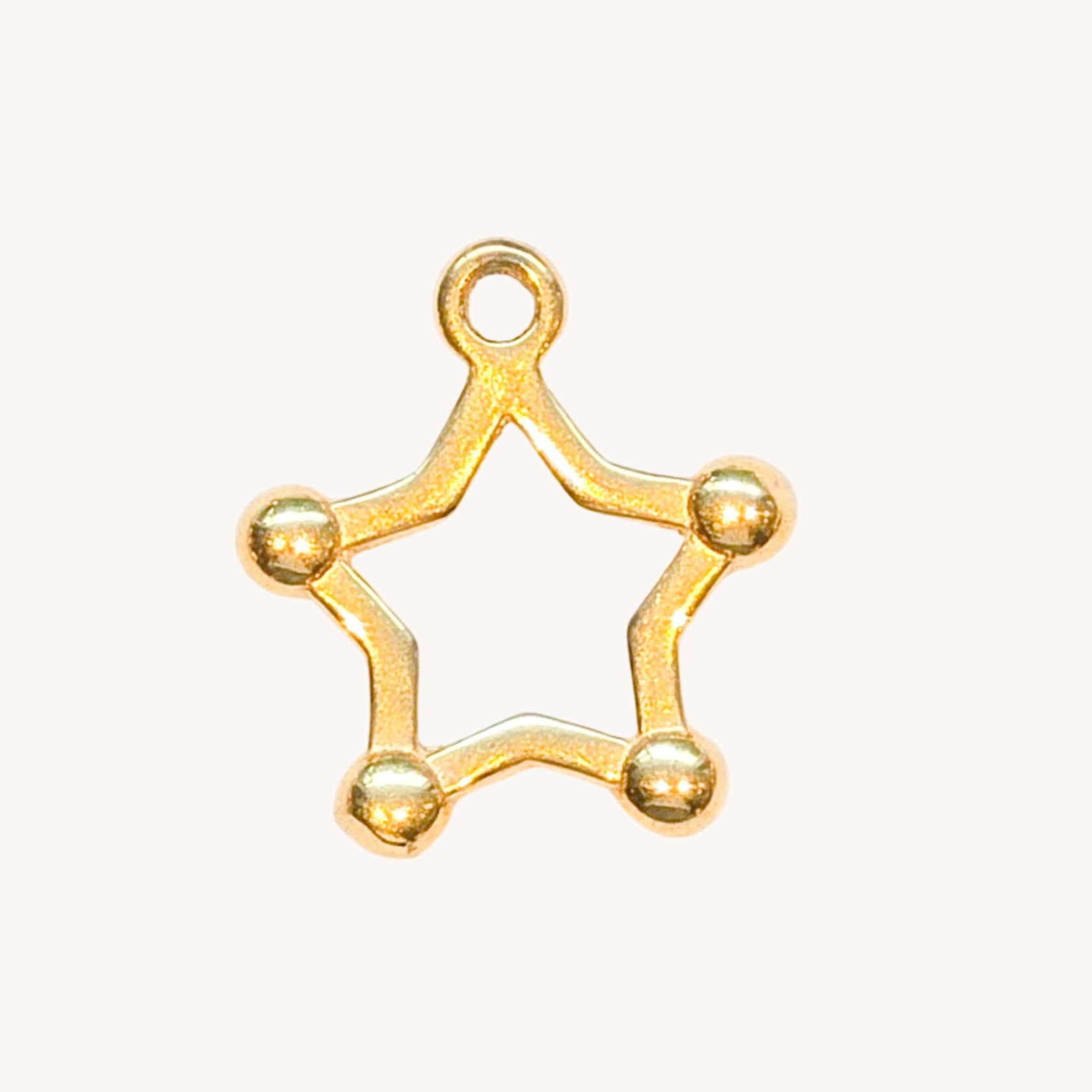 Gold Open Star Charm