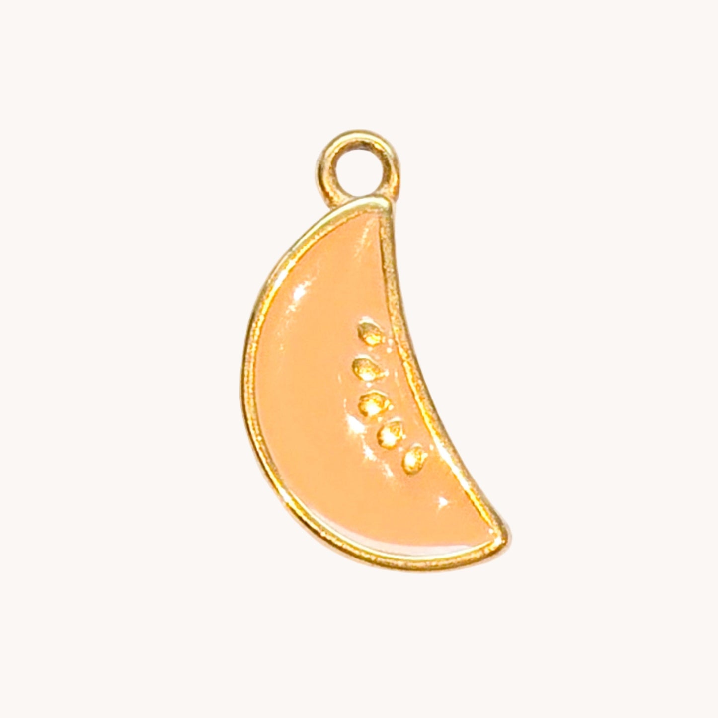 Gold Orange Moon Charm