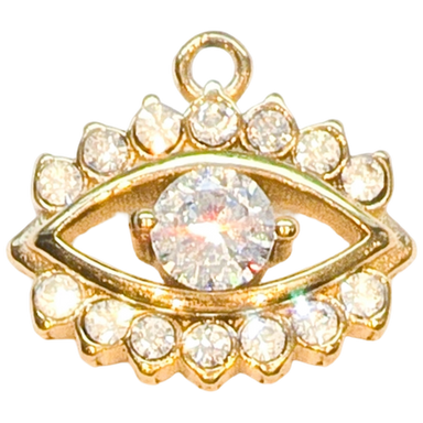 Gold Oval Evil Eye Charm