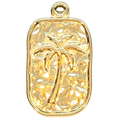 Gold Palm Tree Tag Charm