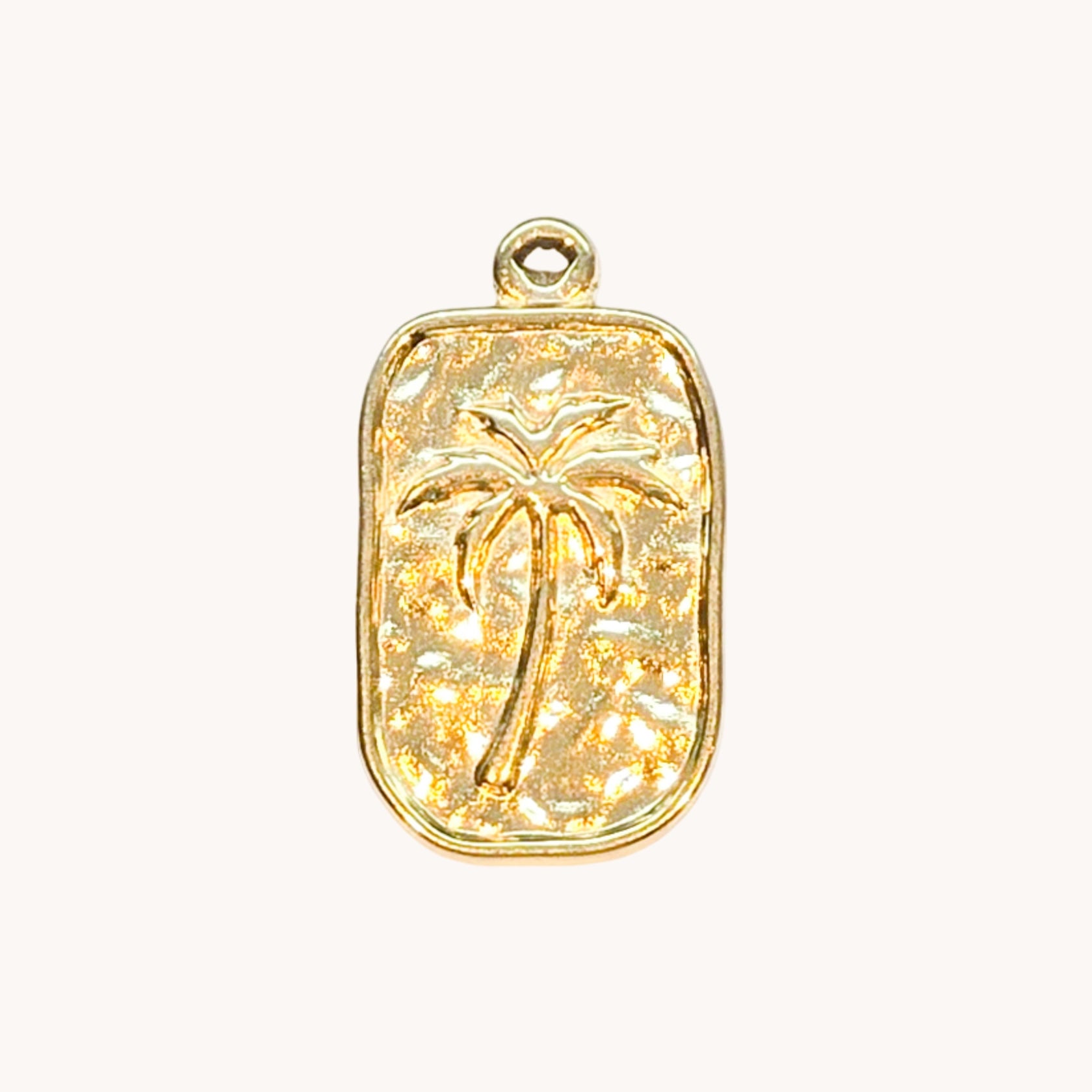 Gold Palm Tree Tag Charm