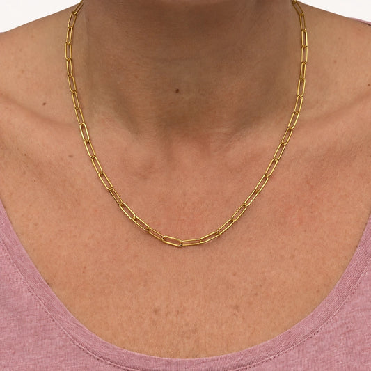 Gold Paperclip Chain Necklace