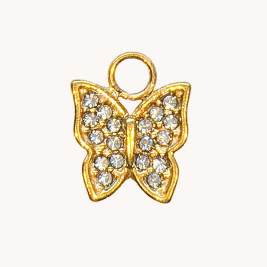 Gold Pave Butterfly Charm