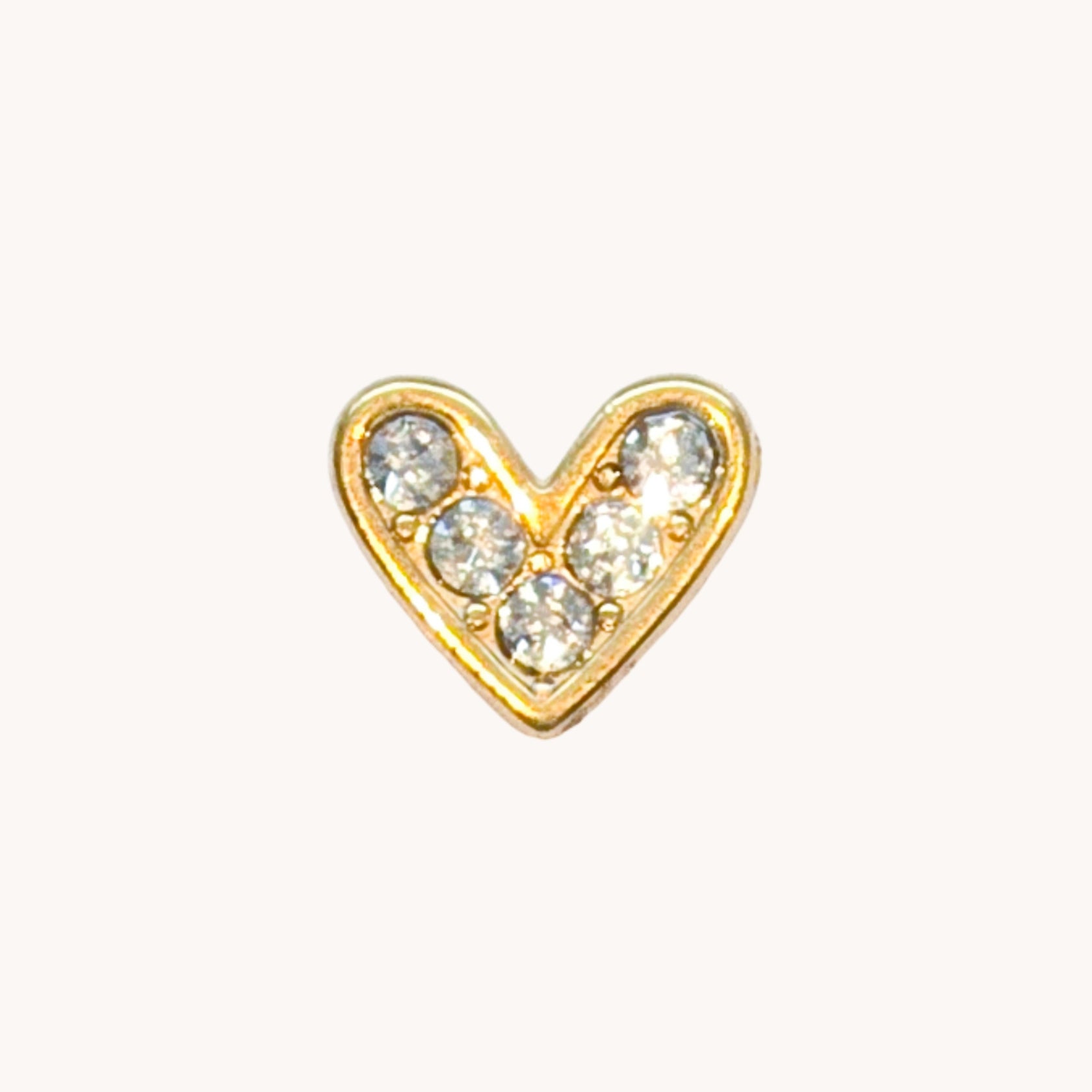 Gold Pave Heart Charm