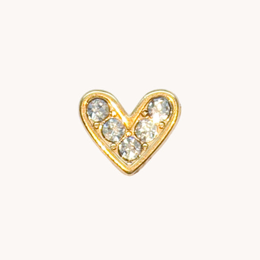 Gold Pave Heart Charm