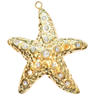Gold Pave Starfish Charm