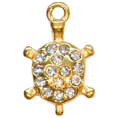 Gold Pave Turtle Charm