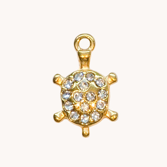 Gold Pave Turtle Charm
