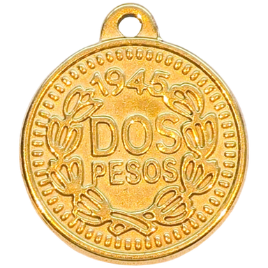 Gold Peso Coin Charm