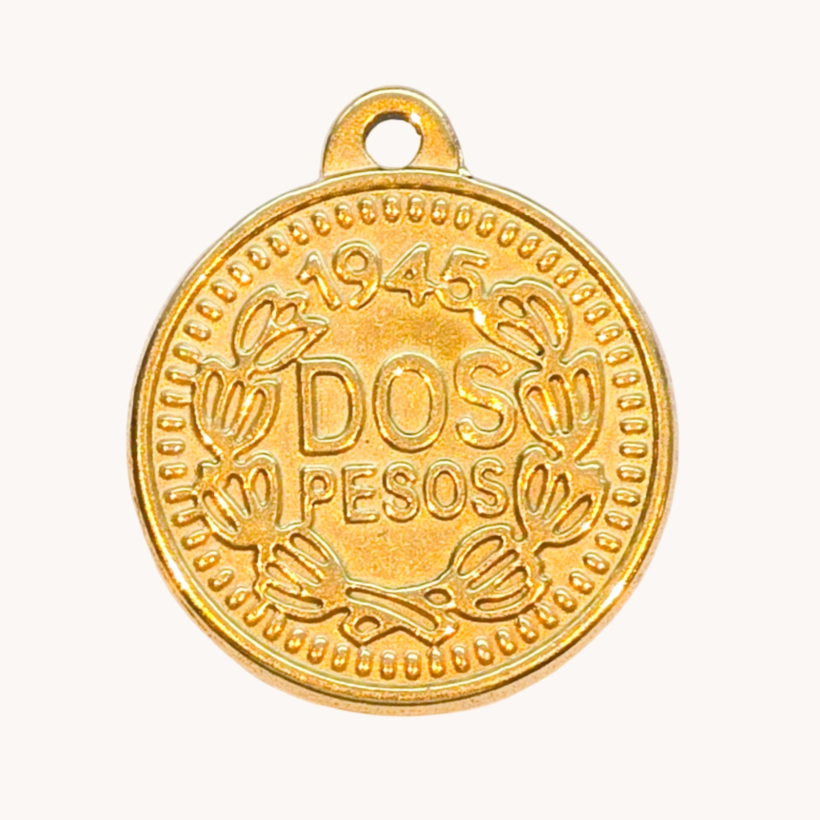 Gold Peso Coin Charm