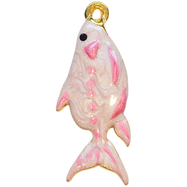 Gold Pink Fish Charm