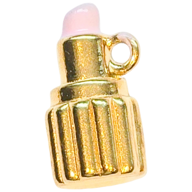 Gold Pink Lipstick Charm