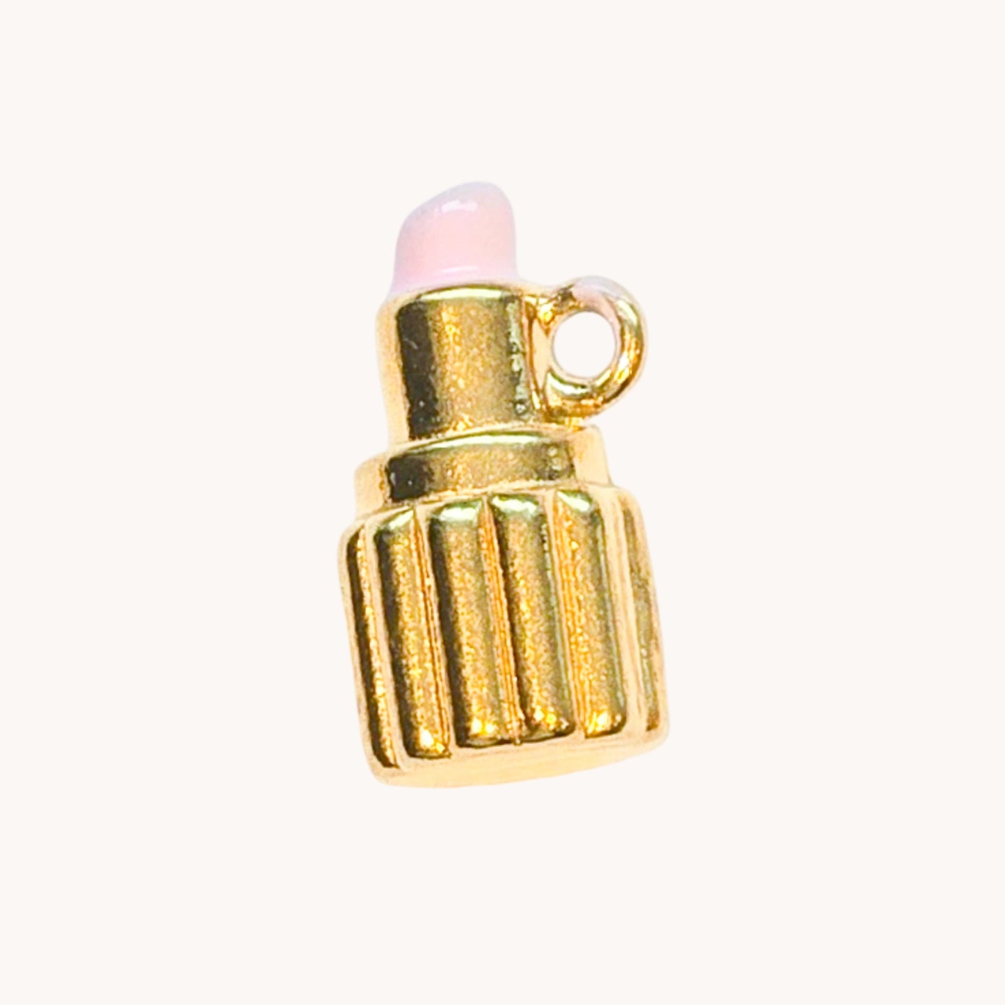 Gold Pink Lipstick Charm