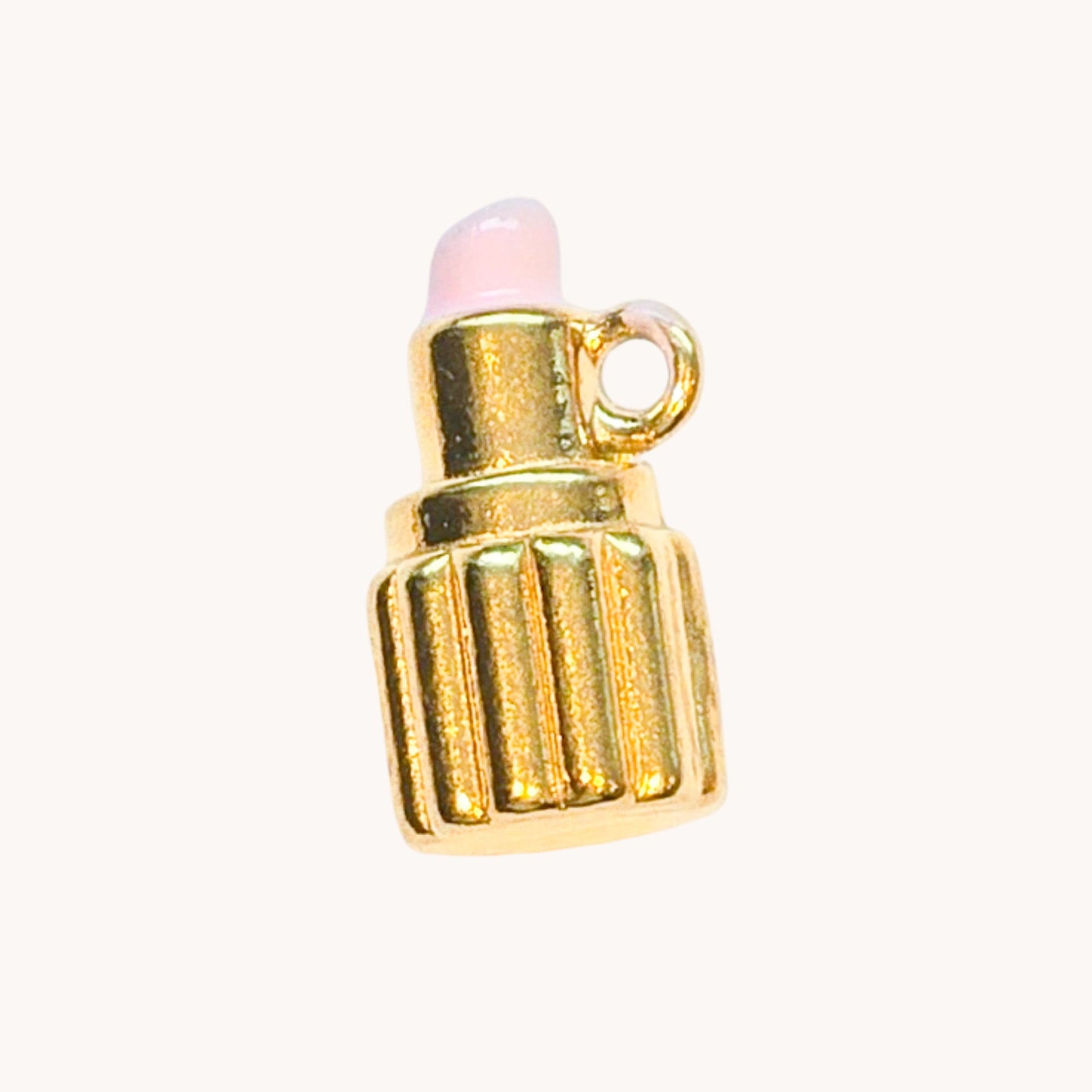Gold Pink Lipstick Charm