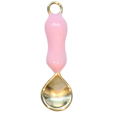 Gold Pink Spoon Charm