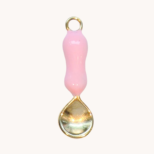 Gold Pink Spoon Charm