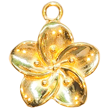 Gold Plumeria Flower Charm