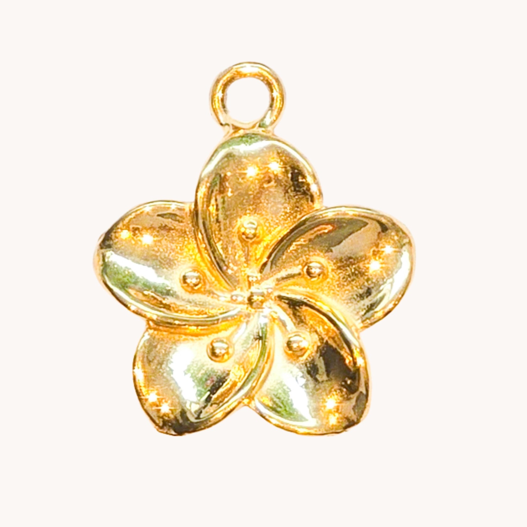 Gold Plumeria Flower Charm