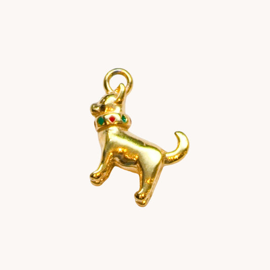 Gold Puppy Dog Charm