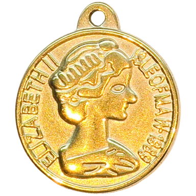 Gold Queen Coin Charm