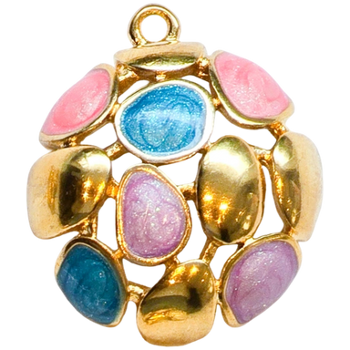 Gold Rainbow Gem Cluster Charm