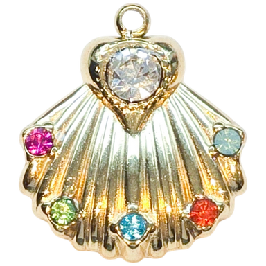 Gold Rainbow Gem Shell Charm