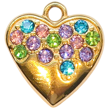 Gold Rainbow Heart Charm