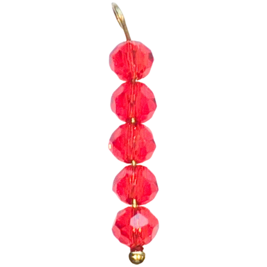 Gold Red Bead Charm