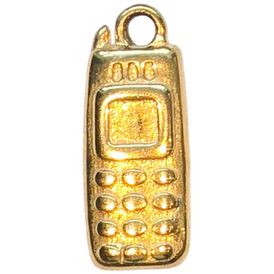 Gold Retro Phone Charm