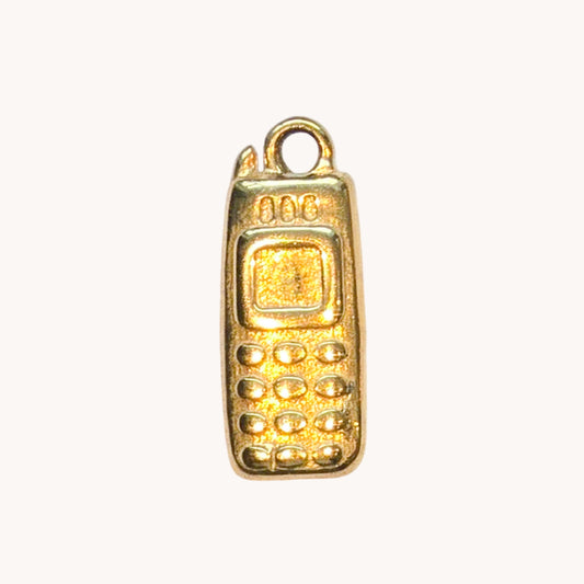 Gold Retro Phone Charm