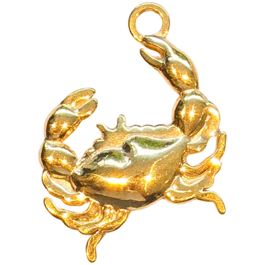 Gold Ridged Crab Charm