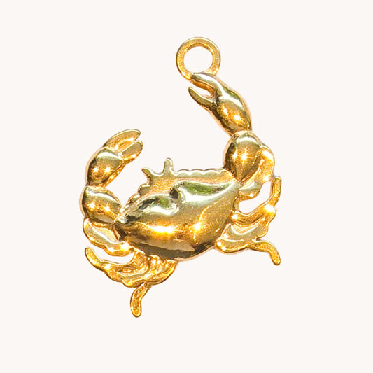Gold Ridged Crab Charm