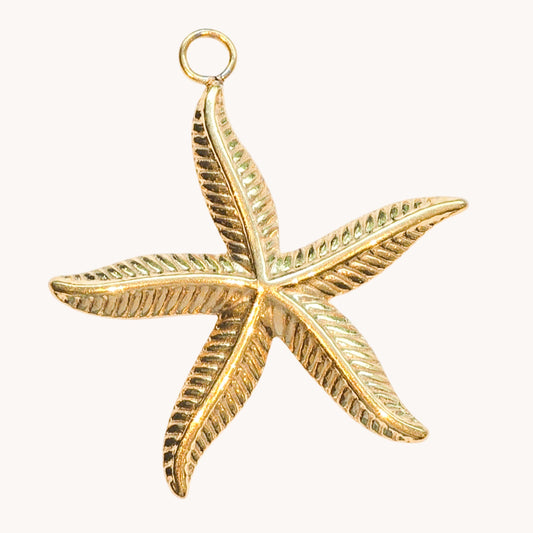 Gold Ridged Starfish Charm