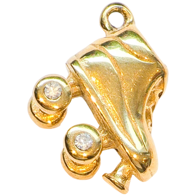 Gold Roller Boots Charm